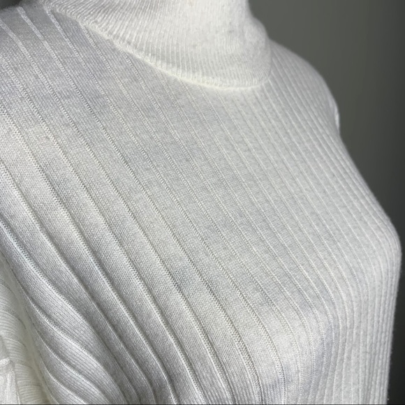Plush Ivory Ribbed Mock Turtleneck Sweater - Picture 2 of 6